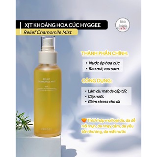 Xịt khoáng hoa cúc HYGGEE RELIEF CHAMOMILE MIST