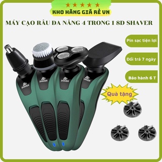 Máy cạo râu nam đa năng 4 trong 1 sạc điện gồm chức năng cạo râu, tông đơ cắt tóc, tỉa lông mũi, rửa mặt 8D Shaver