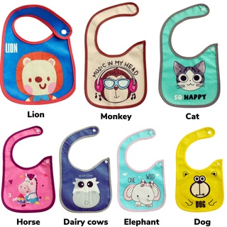 Yếm ăn dặm vải in hình cotton 3 lớp cho bé | Yếm ăn dặm cho bé từ sơ sinh đến 36 tháng