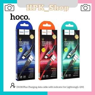 Cáp Sạc Nhanh Hoco DU08 Dây Dù Báo Đèn 2m Sạc Full iPhone/ Android/ iPad Dây Truyền Tải Dữ Liệu