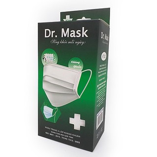 Khẩu trang y tế - khẩu trang màu trắng Dr. Mask - khẩu trang 4 lớp kháng khuẩn (30 chiếc / hộp)
