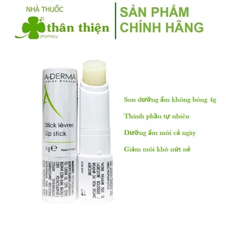 Son dưỡng không màu A-DERMA Lip Stick 4g – Giúp giữ ẩm và bảo vệ môi, giảm khô môi, nẻ môi, giữ môi luôn hồng mịn