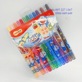 Bút Sáp Vặn Thiên Long TCR-C04 DO - 12 Màu