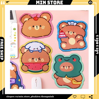 Tấm Lót Chuột Chống Trượt Họa Tiết Hoạt Hình Dễ Thương, Phong Cách Gấu Kute Dễ Thương ( Style-F) - Min STORE