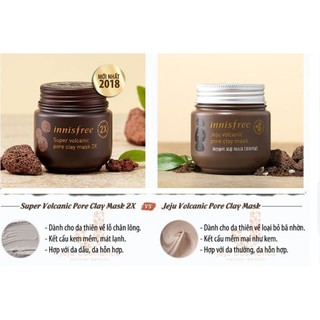 Mặt Nạ Đất Sét Tro Núi Lửa Hỗ Trợ Giảm Mụn Đầu Đen Innisfree Super Volcanic Pore Clay Mask 2X