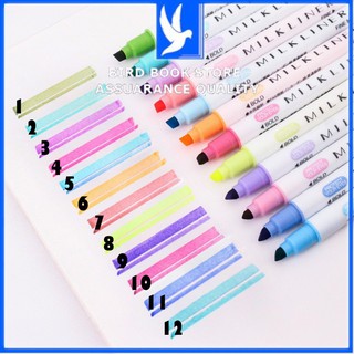 Bút dạ quang 12 màu cao cấp Milk A03 𝑭𝒓𝒆𝒆𝒔𝒉𝒊𝒑 Birdbook -Viết highlighter