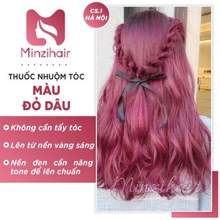 Nhuộm Tóc Màu ĐỎ DÂU - Lên Từ Nền Nâu Sáng - Không Tẩy | Minzihair