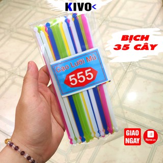 Bịch Cây Cạo Lưỡi Mủ 555 35 Cây- Dụng Cụ Cạo Lưỡi Nha Khoa, Nhật, Nhựa- Thìa Cạo Vệ Sinh Răng Miệng Mảng Bám - Kivo