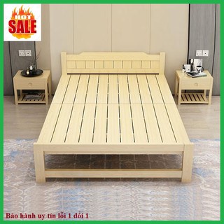 Giường ngủ - Giường ngủ gỗ thông gấp gọn, kích thước 100x195cm, tặng kèm đệm, gối