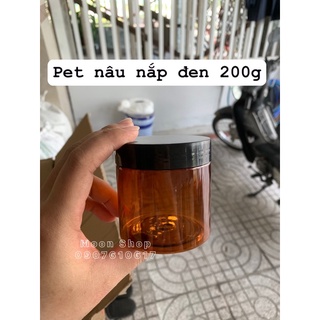 50 HỦ PET NÂU NẮP ĐEN 100g &amp; 200g