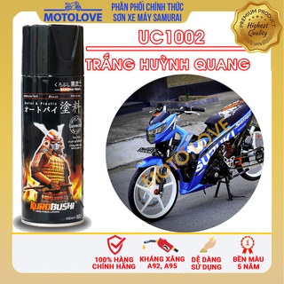 Sơn Samurai màu trắng huỳnh quang UC1002 - chai sơn xịt chuyên dụng nhập khẩu từ Malaysia.