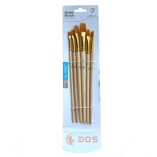 Bộ Cọ Vẽ Dẹp 6 Cây Chuyên Nghiệp Artist Brush - Dùng Cho Màu Nước/Bột/Sơn Acrylic 30S Store M816-6 Màu Gỗ