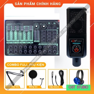Combo Bộ Livestream Thu Âm Sound Card H9 2021 Bluetooth AUTOTUNE Mic ALC AQ280 Chân Kẹp Màng Lọc Đủ Phụ Kiện Kèm Theo