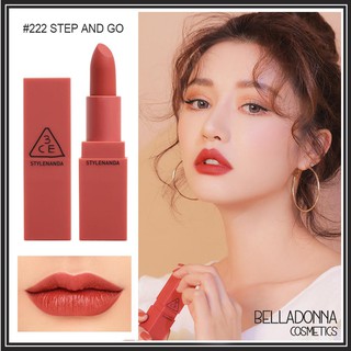 Son lì 3CE Mood Recipe Matte Lip Color #222 Step And Go - Đỏ Đất