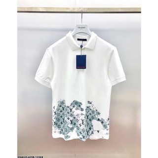 [Ảnh Thật] Áo Polo Nam LV Hình In Chất Cotton Cao Cấp - Áo Phông Nam LV Cổ Bẻ