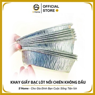 Khay Giấy Bạc Lót Nồi Chiên Không Dầu Đường Kính 20-22cm, Khay Đựng Thực Phẩm - S'Home