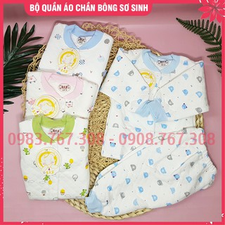 [ĐỒ ĐÔNG] Bộ Quần Áo Bông Sơ Sinh, Quần Áo Chần Bông Cho Bé Từ Sơ Sinh Đến 7.5kg
