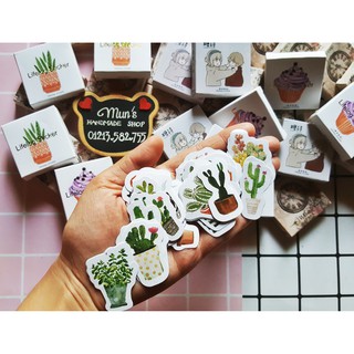 Bộ 45 sticker Sen đá, xương rồng Cactus