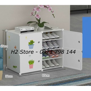 [NHIỀU MÀU] - TỔNG KHO TỦ NHỰA LẮP GHÉP ĐỂ GIÀY 8 Ô (chia ô) CỬA CHẬU HOA MINI SIÊU ĐẸP