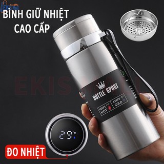 Bình nước thể thao giữ nhiệt cao cấp inox 316 Đo Nhiệt kế cảm ứng chạm