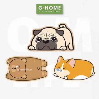Thảm lau chân hình thú cưng Ghome 4 lớp chống trơn trượt, chống thấm tốt chất liệu thân thiện môi trường 50x80cm TD22M3