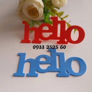 6 chữ HELLO bằng xốp, 8.9x3.8cm- Hình trang trí thiệp, tập, sổ, scrapbook, bookmark _dụng cụ dán _ chữ trang trí DIY