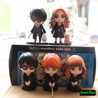 ( HÀNG SẴN ) COMBO 5 mô hình Q size HARRY POTTER, HERMIONE GRANGER, RON WEASLEY FIGURE