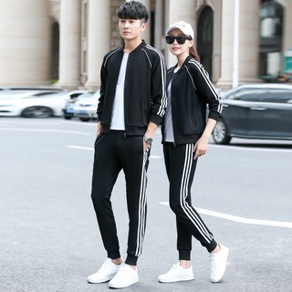 Bộ quần áo thể thao nam Ikemen  Bộ thể thao thu đông cao cấp kẻ sọc có khóa kéo 3 màu