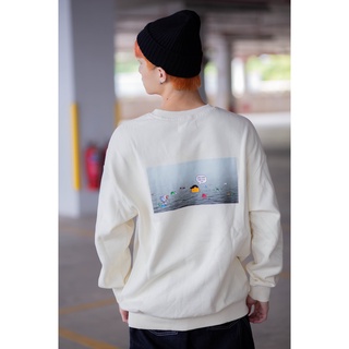 Áo Sweatshirt Nam BOO Nỉ Không Mũ In Graphic BOOSticker Biển Rác