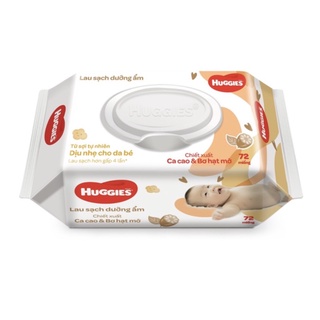 Khăn ướt Huggies chiết xuất Cao cao và Bơ hạt mỡ gói 72 miếng /64 miếng