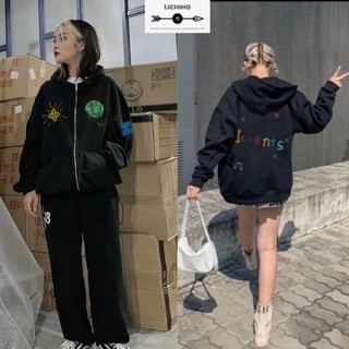 Áo khoác nỉ dây kéo unisex form rộng Hàn Quốc phong cách ulzzang street style nữ nam LEVENTS AKNM03 LICHIHO cực chất