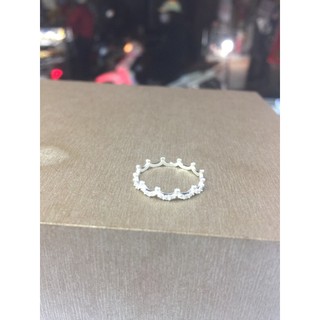 Nhẫn zic zac vương miện bi bạc ta