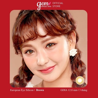 Áp Tròng Không Giãn EUROPEAN EYE BROWN Silicon Hydrogel Cao Cấp HSD 3 tháng LENS TOWN KOREA Lens Nâu Tây Hồng Có Lệch