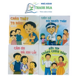 [Mã LIFEXANH03 giảm 10% đơn 500K] Sách Ehon Kỹ Năng Sống Bon Là Bé Ngoan (Bộ 4 cuốn)