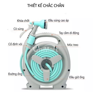 Bộ Vòi Xịt Tăng Áp Dây Dài 12m Chống Rối Rửa Xe Tưới Cây Lau Nhà Thế Hệ Mới, Ống Nước Siêu Bền Không Gập Không Xoắn.