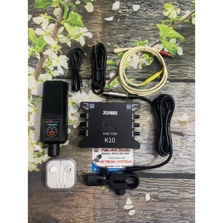 combo thu âm K10 và mic AQTA ALC280 tặng kèm tai nghe