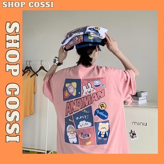 Áo thun tay lỡ nam nữ, áo phông unisex form rộng chất cotton mát mịn thấm hút mồ hôi in hình THỎ