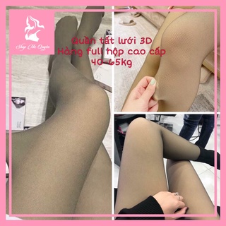 Quần tất 3D lưới lót nỉ full hộp cao cấp, siêu dai siêu thật chân không tụt đũng