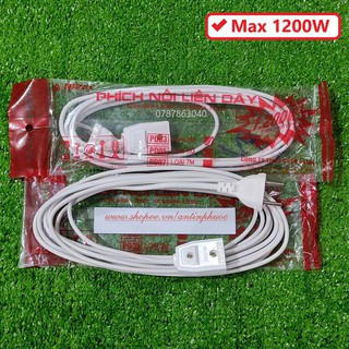 Phích nối liền dây, bộ dây 1 ổ cắm Nival (dây dài: 3m, 5m, 7m) - Bộ dây điện nối dài ráp sẵn