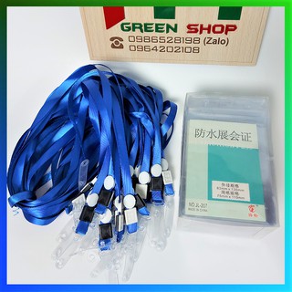 Combo 100 dây móc nhựa và bao đựng thẻ dọc
