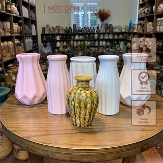 Lọ hoa gốm Bát Tràng cắm hoa để bàn đẹp đa dạng kiểu dáng phù hợp mọi phong cách decor Mộc Gốm MG22