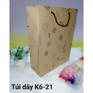 TÚI DÂY KRAFT HOA VĂN 25X32X9.5CM