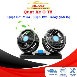 Quạt Xe Ô Tô - Quạt Mini Tiện Lợi, Xoay 360 độ, Cắm Tẩu Sạc Hoặc USB, Tiện Ích