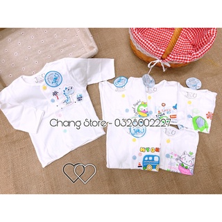 ÁO TAY DÀI SƠ SINH TRẮNG JOU CHO BÉ 3-8KG 100% COTTON