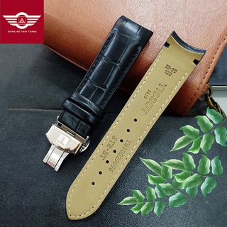 Dây da đeo tay Tissot ĐẦU ÔM size 20,22,23,24mm có khóa logo 2 màu ĐEN, NÂU ( ảnh thật, kèm video)