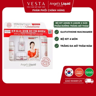 Bộ Kit Angel's Liquid 4 Sản Phẩm Whitening Program Glutathione Special Dưỡng Trắng Da Mờ Thâm Nám