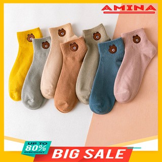 [ SIÊU SALE ] 10 Set vớ nữ nhiều màu cổ ngắn hình gấu cute - tất nữ - tất gấu