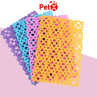 Tấm lót sàn chuồng mèo, chuồng chó PetX bằng nhựa nhiều màu bằng nhựa PVC 20x30cm