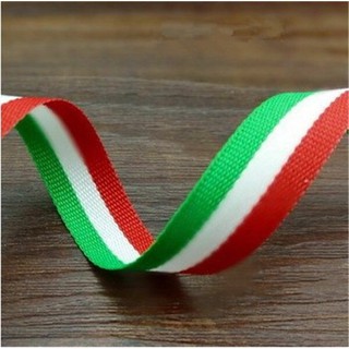 Ruy băng vải 2.5cm 3 màu đỏ trắng xanh cuộn 20met (loại dày) làm phụ kiện handmade Pinky Shop mã RBGT2.5-11