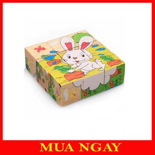 Đồ Chơi Tranh Ghép Gỗ 6 Mặt - Xếp Hình 3D Cho Bé LP1
